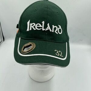 Allied Ireland Bottle Opener Hat OSFA Green Ireland 32 Counties Souvenir Cap